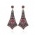 Modern ethnic long Egyptian design earrings with red and black beads and resin